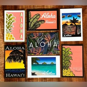Lacey Artworks Set of 7 Postcards, Hawaiian Postcard, Aloha Postcards